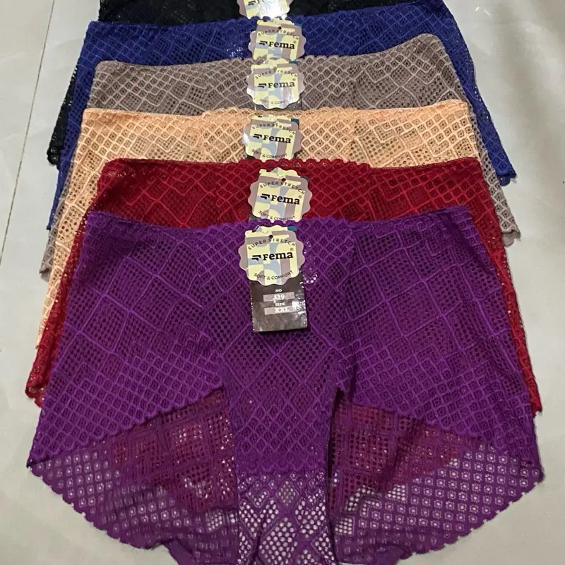 cd renda // celana dalam wanita full brokat  Full Coverage 6