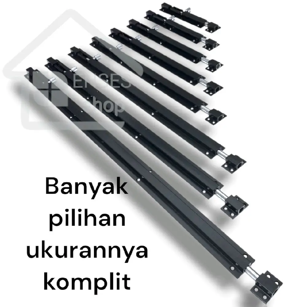 Grendel Slot Pintu Jendela Warna Hitam Anti Karat Kunci Pintu Atas Bawah Bahan Tebal Dan Kokoh