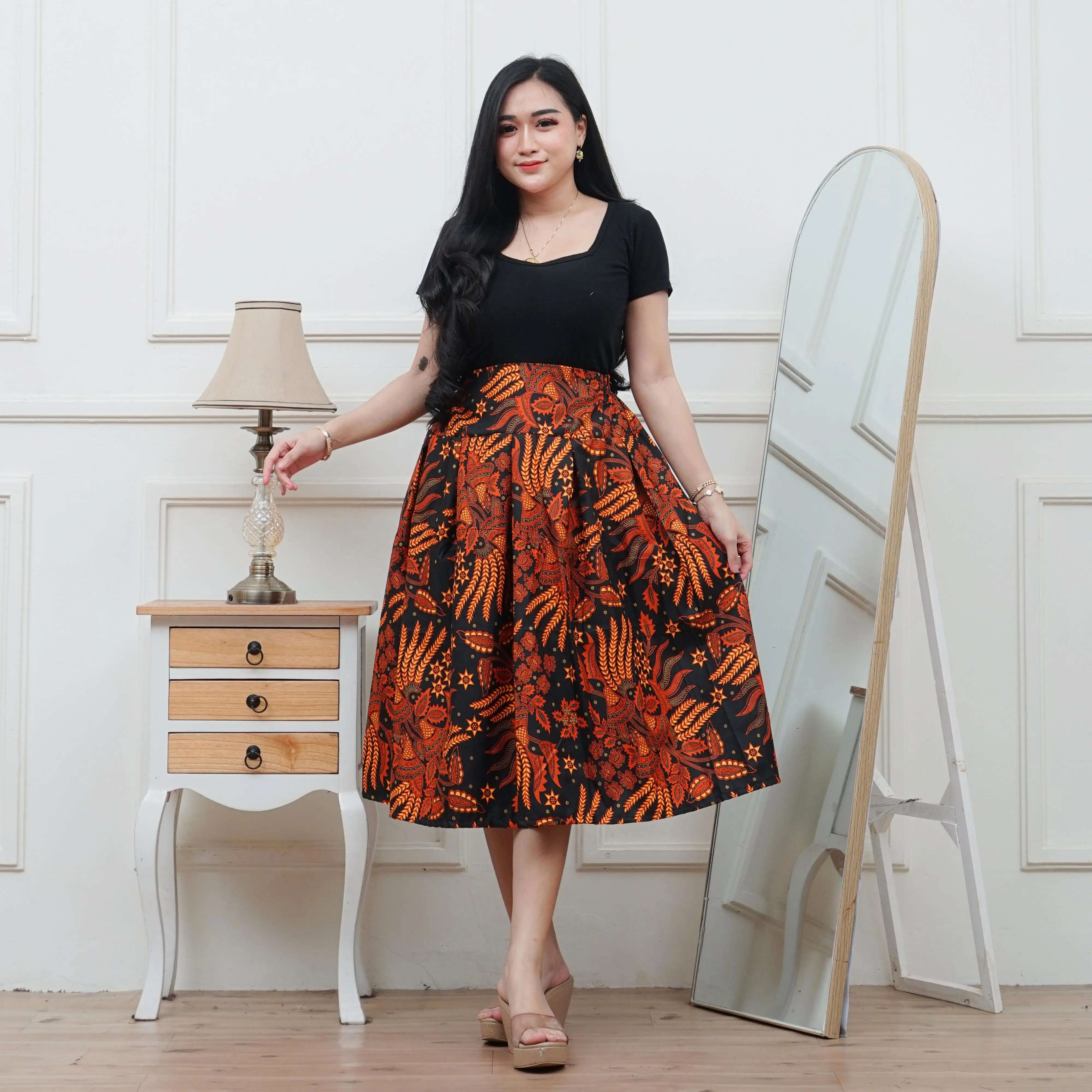 MANGGAR KUNING ROK PANJANG 7/8 BAHAN KATUN MAYUNG ADEM NYAMAN BAWAHAN WANITA DEWASA CEWEK MODEL MOTIF BATIK TERBARU