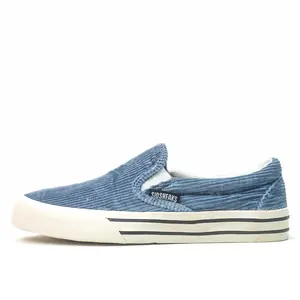 Sepatu Slip On SIDSNEAKS Corduroy Blue 37-44 untuk Pria dan Wanita - Flat, Canvas Shoes Sneakers