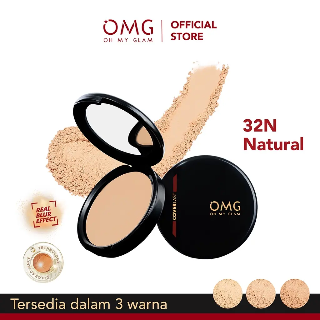 OMG Oh My Glam Coverlast Two Way Cake SPF20 PA+++ - Two Way Cake Bedak Padat Longlasting Waterproof