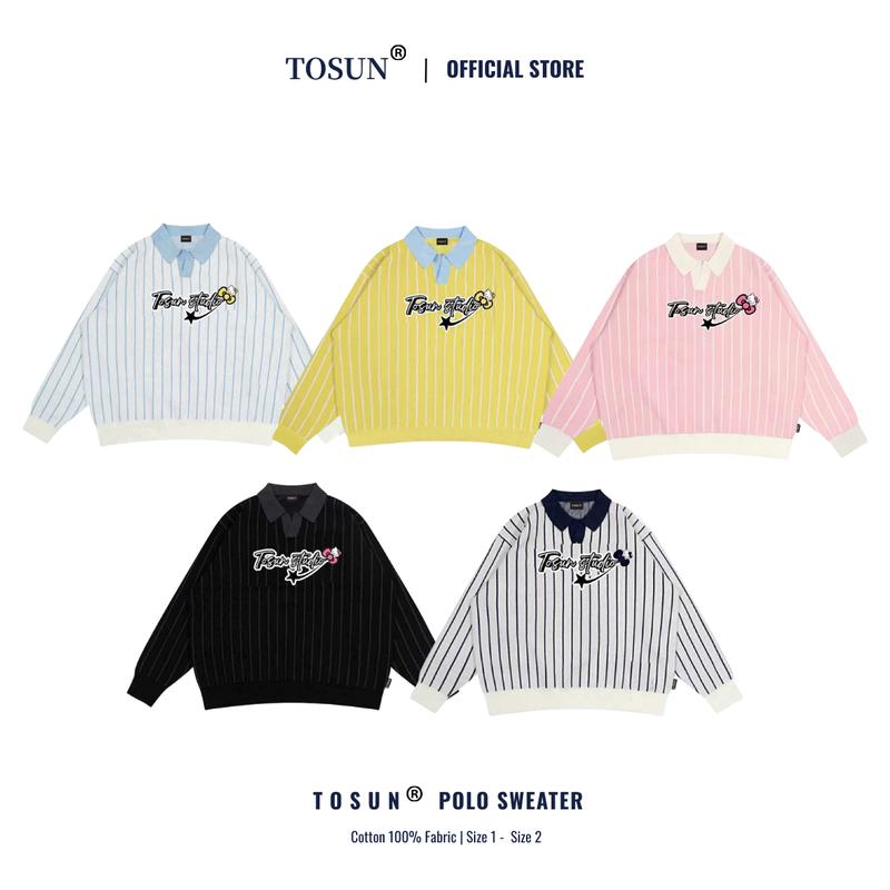 [TOSUN] Áo Polo Dài Tay TOSUN Chất Liệu Nỉ 2 Da Form Rộng Hàn Quốc S40
