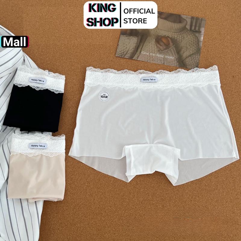  Quần Lót Nữ Boxer Su Lụa Không Viền Lưng Ren Xinh Xắn Quần Boxer Đùi Nữ Đáy 2 Lớp Kháng Khuẩn KING SHOP L6828 