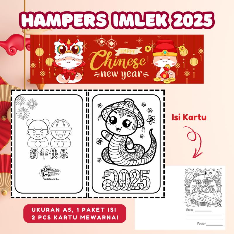 SOVENIR IMLEK ANAK | KARTU NATAL MEWARNAI (ISI 2) + SPIDOL WARNA | HAMPERS IMLEK 2025 3