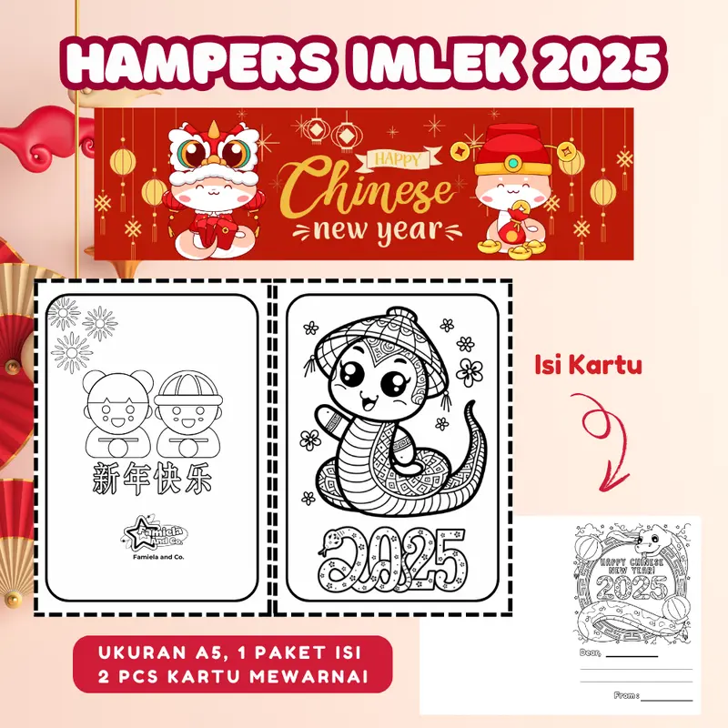 SOVENIR IMLEK ANAK | KARTU NATAL MEWARNAI (ISI 2) + SPIDOL WARNA | HAMPERS IMLEK 2025 3