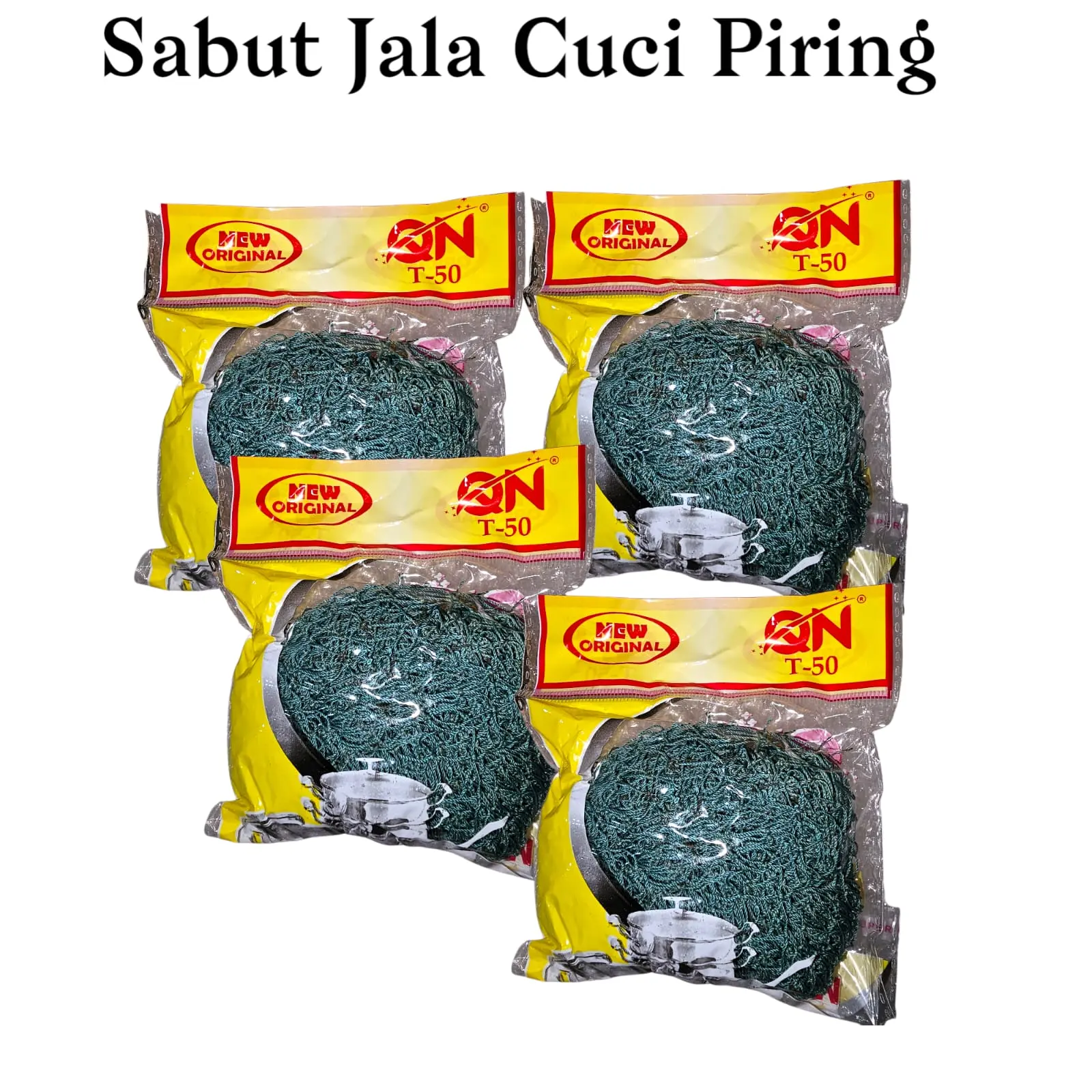 5 PCS SABUT JALA CUCI PIRING SPONS JARING PENGGOSOK PANCIPaket 5 Buah Sabut Jala Cuci Piring untuk Penggosok Panci dengan Spons Jaring