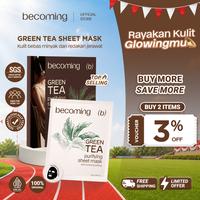 Gambar [CREATOR EXCLUSIVE] becoming Green Tea Purifying Sheet Mask 25ml | Masker B5 | Anti Acne & Soothing | Menenangkan Kulit Berjerawat | Panthenol | Meredakan Kemerahan | Salicylic Acid | Perawatan Kulit Berjerawat - 8 PCS [BEST VALUE] dari becoming Indonesia Kab. Tangerang 1 Tokopedia