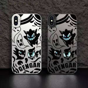 Casing hp iPhoneX/XS/XSmax  Shell perak berwarna case Pok é mon gengar Hantu Hitam Corak kartun penjualan panas Kasus telepon pria