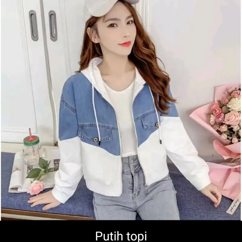 jaket wanita parasut kombinasi import premium#jaket wanita parasut kombi jeans import premium#jaket modis kombi# 0