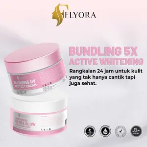 A. FLYORA Paket Bundling Glowing UV Protection Day Cream & Moisturizer Ultra Glow Night Cream [2 in 1] - BPOM