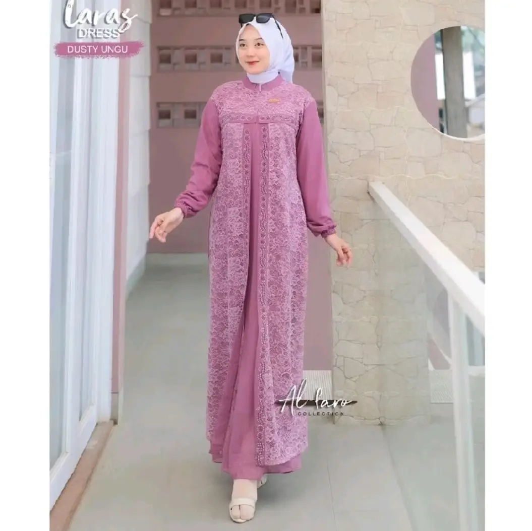 Laras Dress Ori Alfaro Kondangan Baju Midi Wanita trendy hits korean