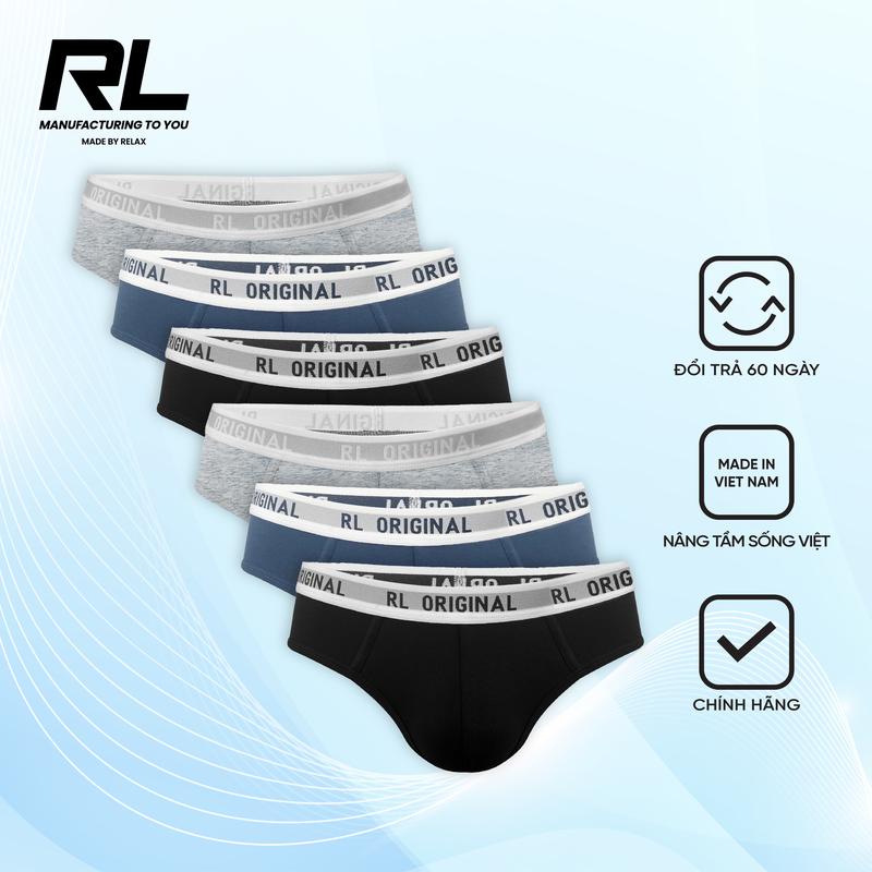 COMBO 6_COMBO 3 Quần Lót Nam RELAX RDO120 quần lót tam giác Cotton USA khử mùi kháng khuẩn cao cấp Chính Hãng RL ORIGINAL
