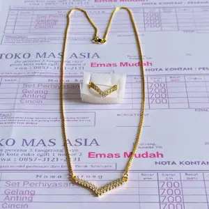 Set perhiasan mas muda terbaru free surat kalung cincin