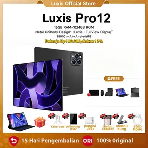 [COD] Tablet 2026 Luxis Galaxy Pro12 dengan Daya Tahan Baterai Tinggi, Layar OLED HD Android 120Hz 11.6 inci, SIM Ganda 5G
