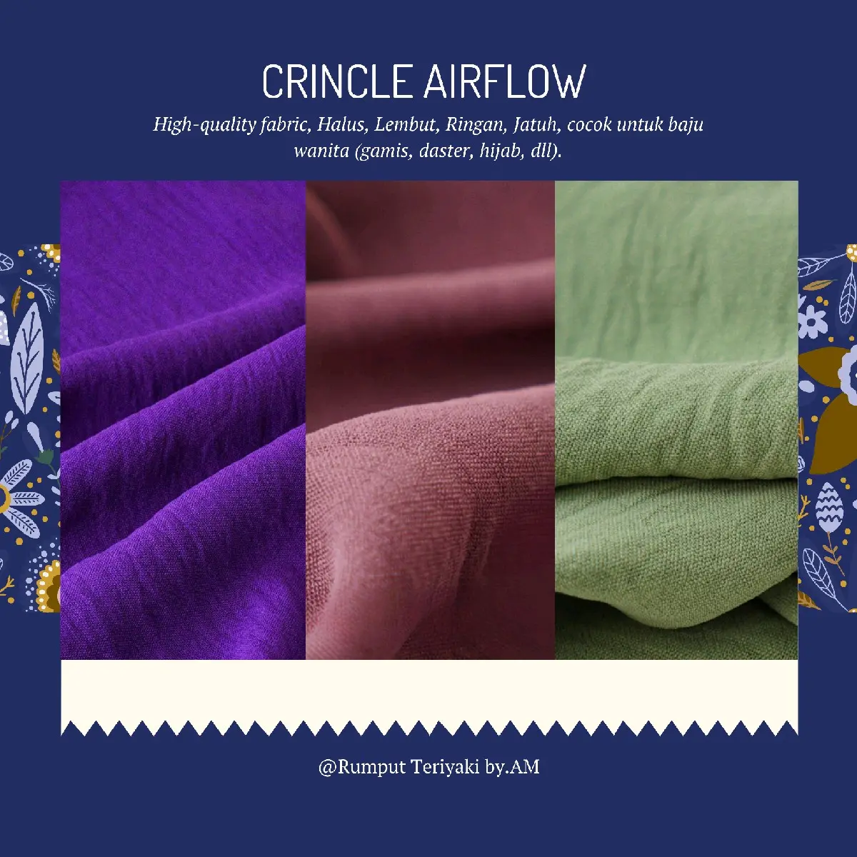 Kain Crinkle Airflow || Premium || Crinkel Polyester