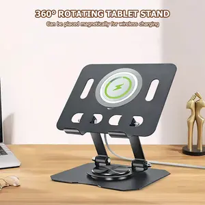 360 Rotating Tablet Stand Adjustable Desktop Laptop Tray Mobile Phone Holder Bracket Non-slip Stand Base
