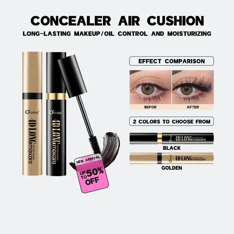 O‘CHEAL 4D Silk Fiber Black Mascara Waterproof Volumizing Curling Mascara Lengthening Mascara Long Lasting Fuller Lashes Makeup