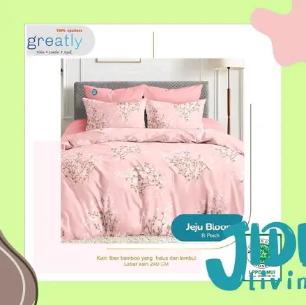 BED COVER LOKAL MOTIF JEJU BLOM / SPREI LEMBUT DAN HALUS