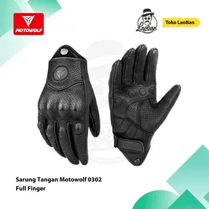 Motowolf Sarung Tangan Motor Kulit Asli FULL FINGER Breathable Premium Leather 0302