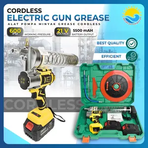 Electric Grease Gun 600CC 21V Cordless Pompa Gemuk Elektrik Lithium Battery Heavy Duty
