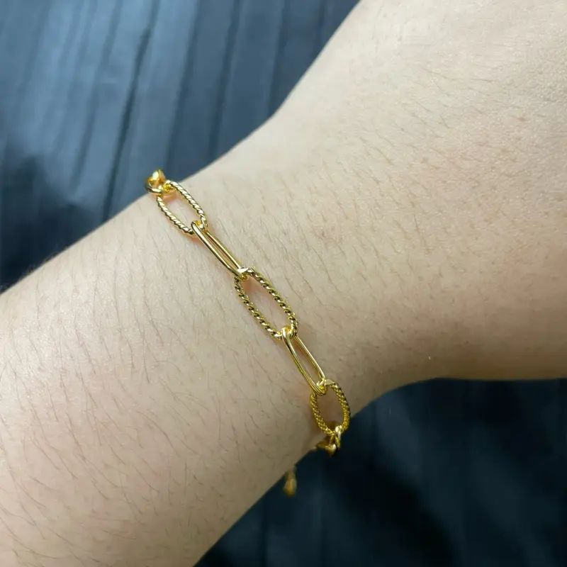 [CO 2 BARANG GRATIS 1] GELANG RANTAI ATHALETA DENGAN MOTIF PAPERCLIP UKIR  BTARI FASHION