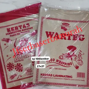 Kertas nasi UK. 27×37 isi 100  lbr dan 40 lembar  kertas alas nasi bunga isi 100lembar dan 250lembar