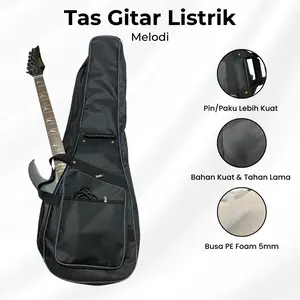 Tas Gitar Listrik Melodi Ransel - Busa 5mm Tebal | Tahan Air Ringan