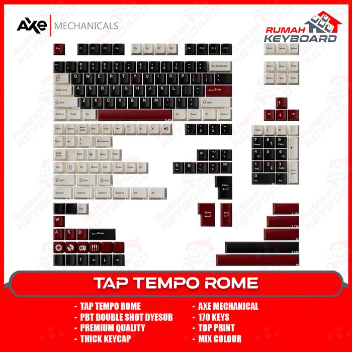 Gambar KEYCAP - KEYCAPS - CHERRY - TAP TEMPO ROME - PBT DOUBLE SHOT - DYESUB - Mechanical Keyboard dari Rumah-Keyboard Kota Administrasi Jakarta Barat Tokopedia