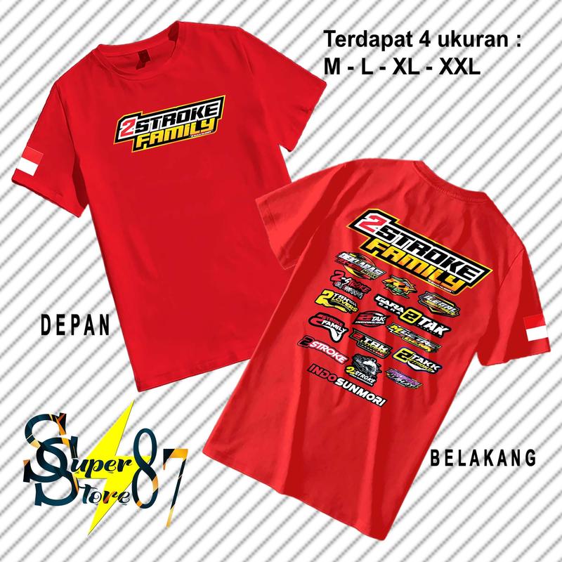 KAOS 2 STROKE FAMILY INDONESIA KAOS PRIA DAN WANITA - KAOS KEKINIAN - KAOS DISTRO - BISA [COD] | SS39 | 0