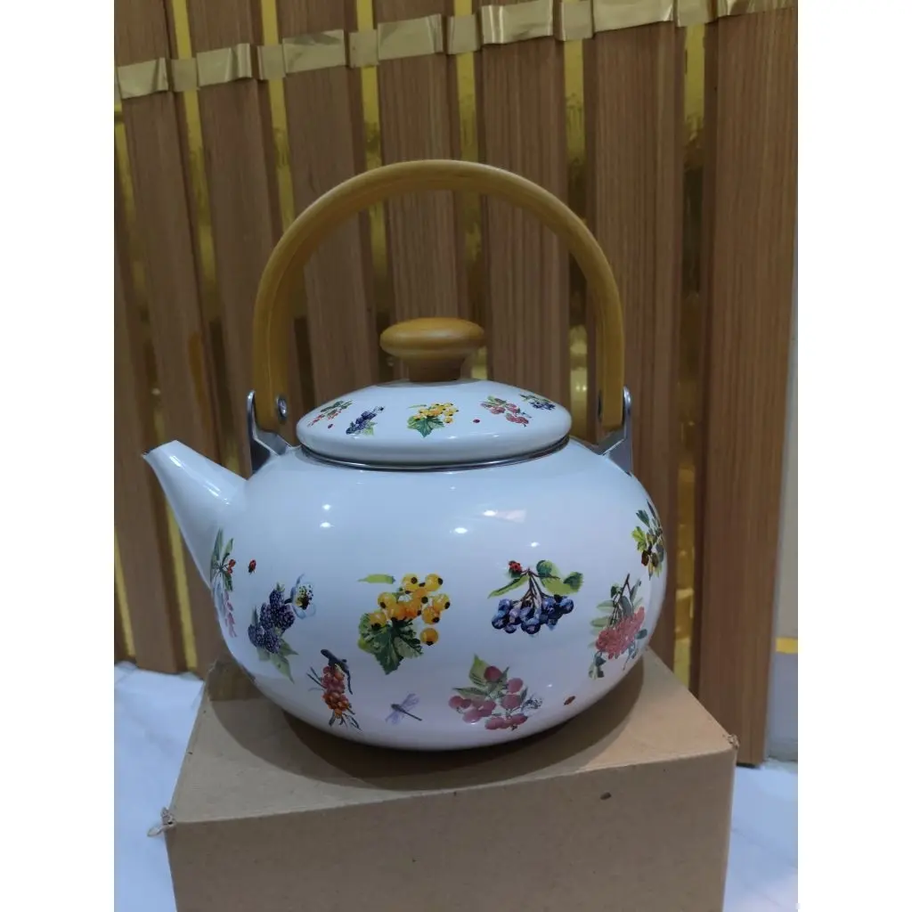 TEKO CANTIK  BULAT ENAMEL TEBAL 3 LITER