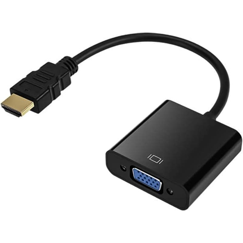 HDMI to VGA, Gold-Plated HDMI to VGA Adapter (Male to Female) for Computer, Desktop, Laptop, PC, Monitor, Projector, HDTV, Chromebook, Raspberry Pi, Roku, Xbox and More - Black 0