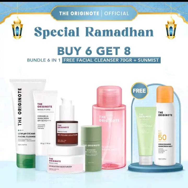 TE ORIGINOTE KIT  FACIAL CLEANSER+ MICELLAR WATER +HYALUCERA MOISTURIZER +CERATIDES SERUM+ CLAY STICK+ CERAMELLA SUNSCREEN