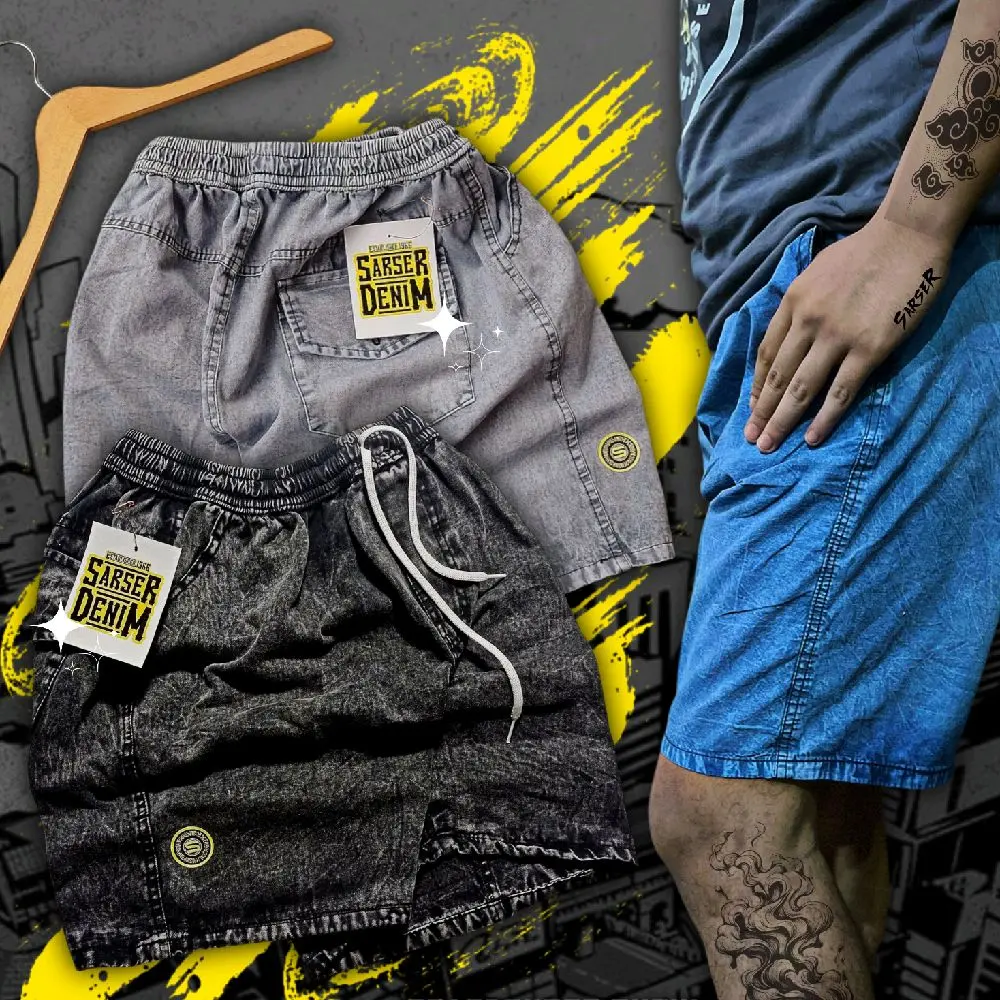 Paket Murah 2 Celana Pendek Pria Boardshort Jeans Denim Snow Wash Premium Distro Shorts Celana Pendek Laki Laki Celana Surfing Pantai Nyaman Tebal Berkualitas