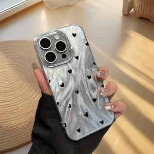 Funda para celular con patrón de corazón, funda protectora anticaídas, cubierta para móvil completamente protectora y a prueba de golpes para iPhone, carcasa