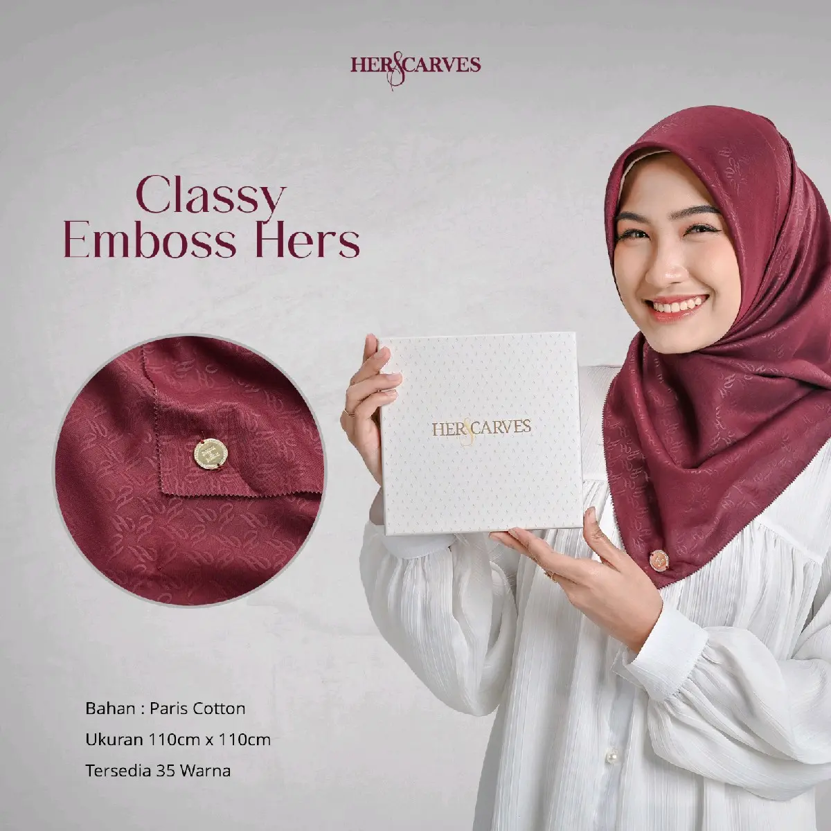 Paket hijab ORI Clasy Embos herscarves (random 3)