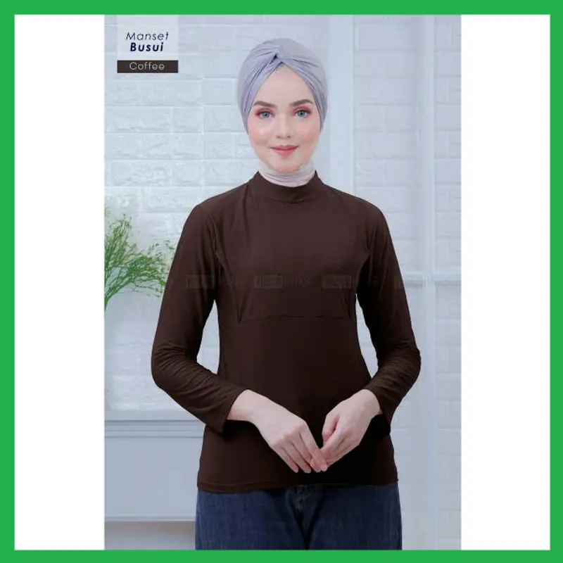 [Terlaris!!] Manset Busui  /Baju Menyusui / Kaos Ibu Menyusui  / Daleman Manset Menyusui Friendly  / Daleman Baju Gamis Abaya Kebaya Muslimah Black White 5