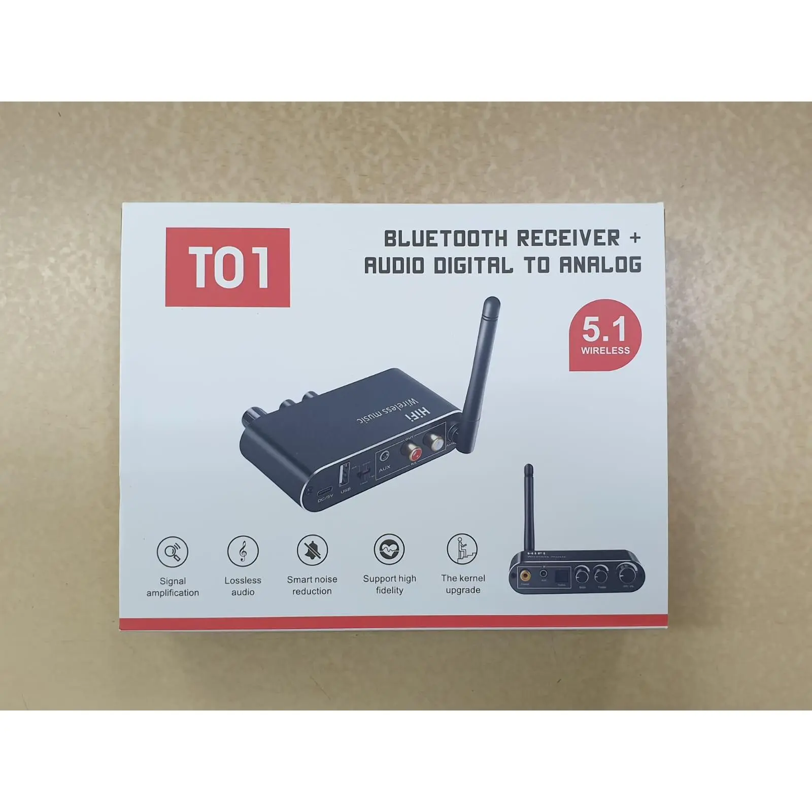 Bluetooth Audio Receiver 5.1 Digital to Analog HD Stereo - T01