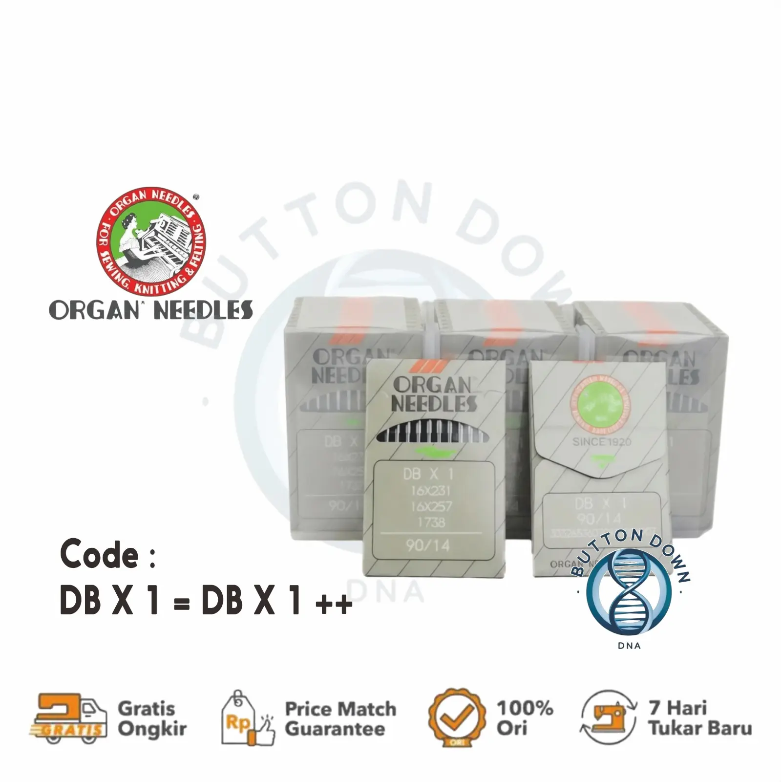 JARUM MESIN JAHIT INDUSTRI tipe DBx1   /ORGAN NEEDLES  1 pack dan 3 pcs