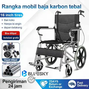 【COD】Kursi Roda Standard Rumah Sakit / Kursi Roda Alluminium Bisa Lipat Portable Traveling Kursi Roda Medis / kursi roda baru berdiri basket