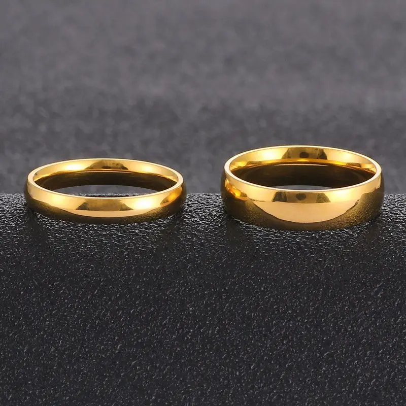 Hot style domineering and personalized curved ring plain ring stainless steel gold ring fashion simple flat curved face ring