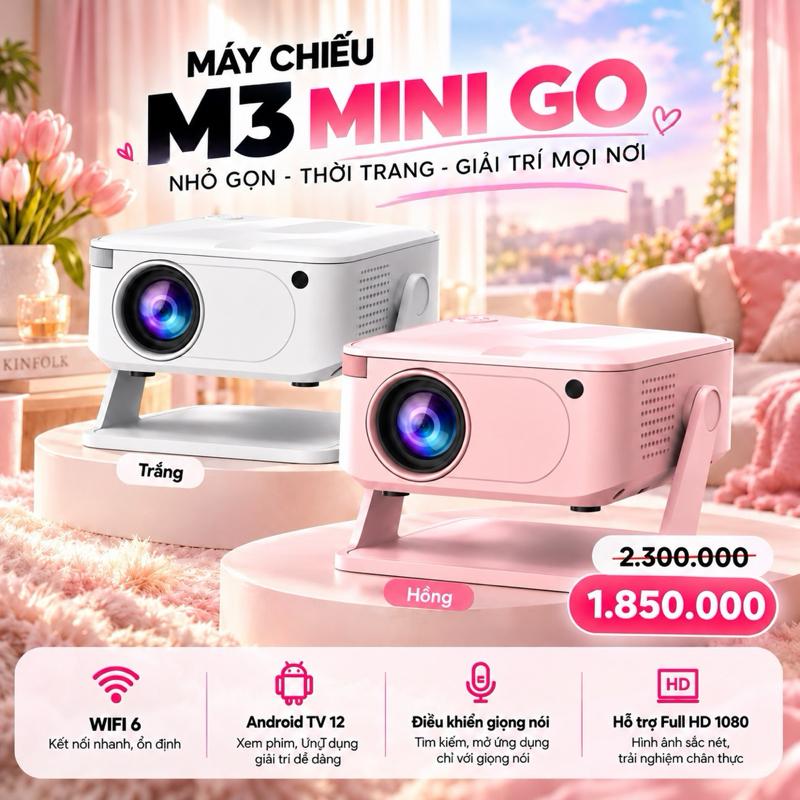 Máy Chiếu M3 MiniGo 2026 - Máy Chiếu Movie Legend HCM1