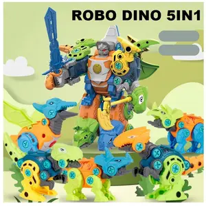 Mainan Robot Dino 5 in 1 - DIY Dinosaurus - Merakit Mainan Robot Dino - Dinosaur Assembly Series - Mechanical Beasts 5 in 1