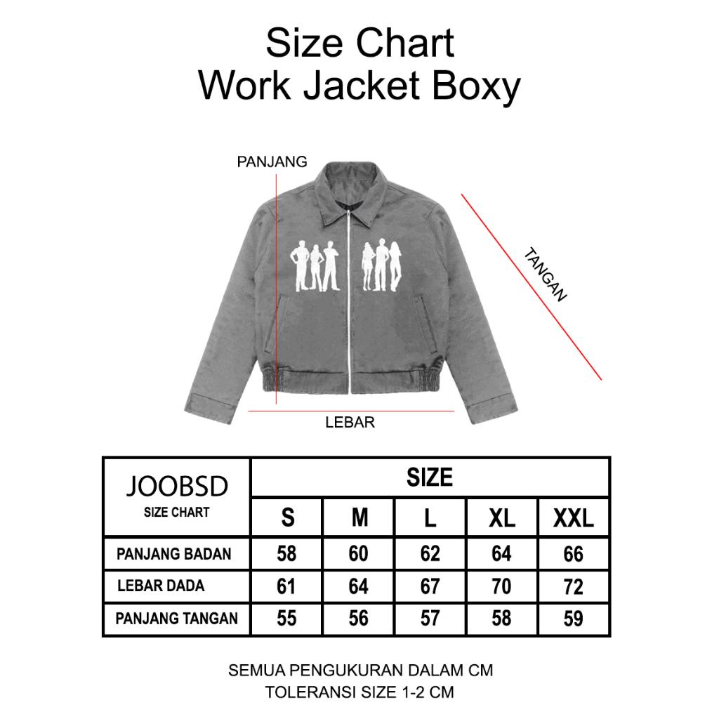 jaket Work Jaket Boxy - "People" Unisex - Abu -JOBBS | EWV jaket Work Jaket Boxy - "People" Unisex - Abu -JOBBS | EWV