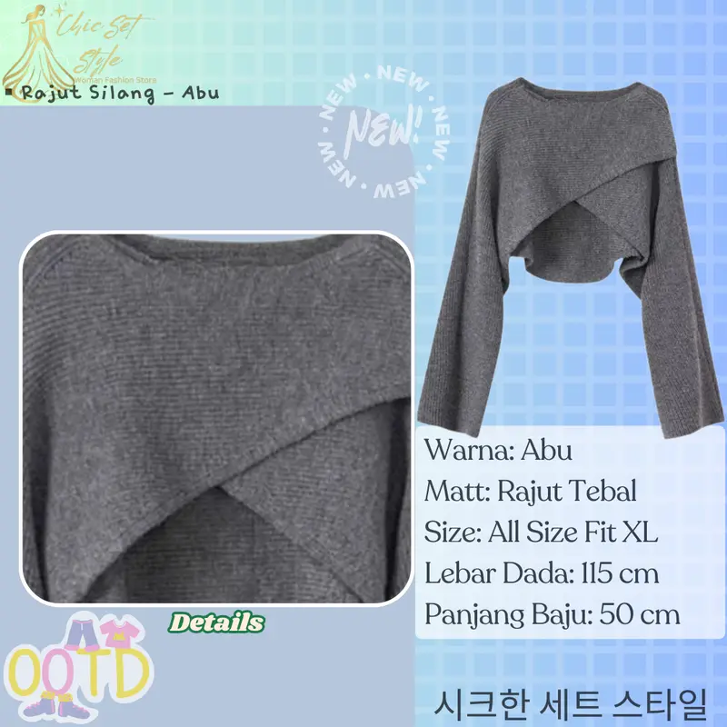 3in1 OOTD Korean Style CS034 One Set Kekinian Rajut Silang Tangtop Rok Cargo Outfit Cantik Outfit Kuliah Casual Setelan Keren Baju Remaja Wanita Atasan Dewasa Panjang 5