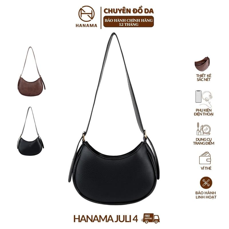 DAILY_HANAMA _Túi xách nữ đeo vai nữ thiết kế cao cấp HN Juli4 Da Bag Đen - Nâu hanama túi xách