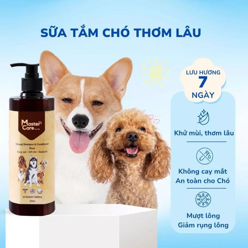 Sữa tắm cho Chó 500ml MasterCare For Pet - Ngừa ve rận lưu hương Siêu Khử Mùi Mượt Lông Giảm Rụng Lông An Toàn Cho Chó Mèo Xuất Xứ Việt Nam