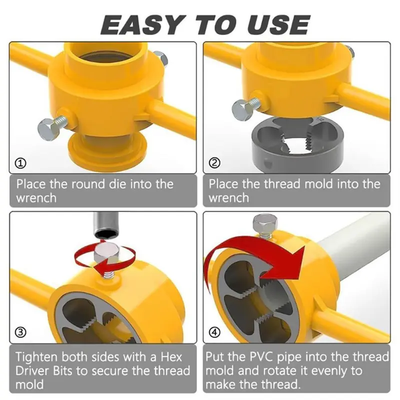 COD Mata Snai 1/2" 3/4" 1" Alat Senai Pipa PVC Pipe Threader Pipe Thread Maker 7