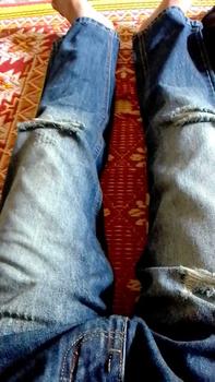 Product Review of Quần suông nam xanh rách vá hàng xịn siêu hot Menswear Pants Jean Có Túi from D** T**ớ l** 🦐** 0