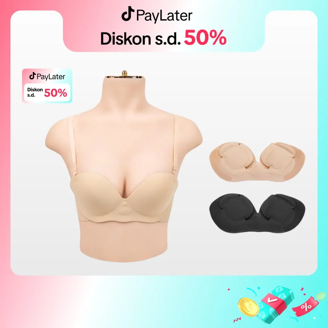 【Orifree】Bra Pompa Seamless Bh Wanita Tempel Push up Nyaman Tanpa Kawat Anti Slip Strapless Bra Lembut Katun Tipis Busa Dewasa Renda