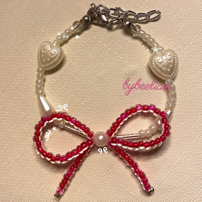 RIBBON SERIES | Pink dan Red | Beads Bracelets | gelang manik lucuuuu 1